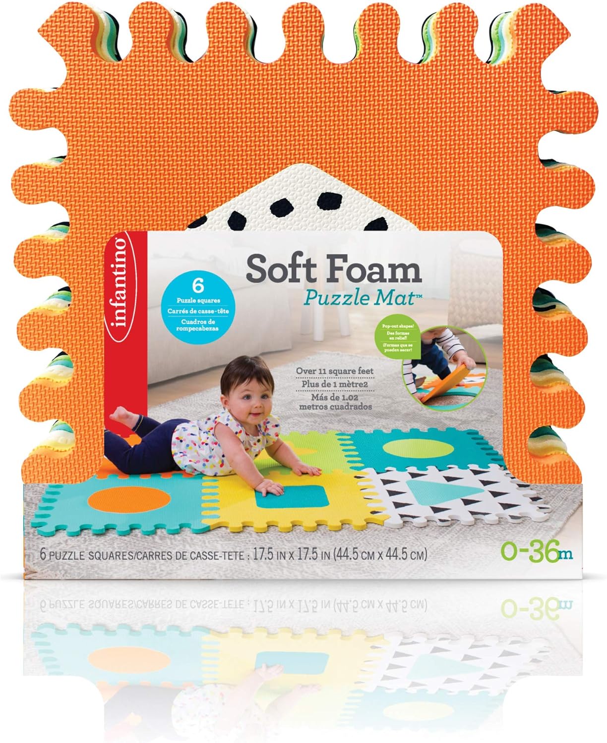 Infantino Soft Eva Foam Puzzle Mat - Birth to 36 months