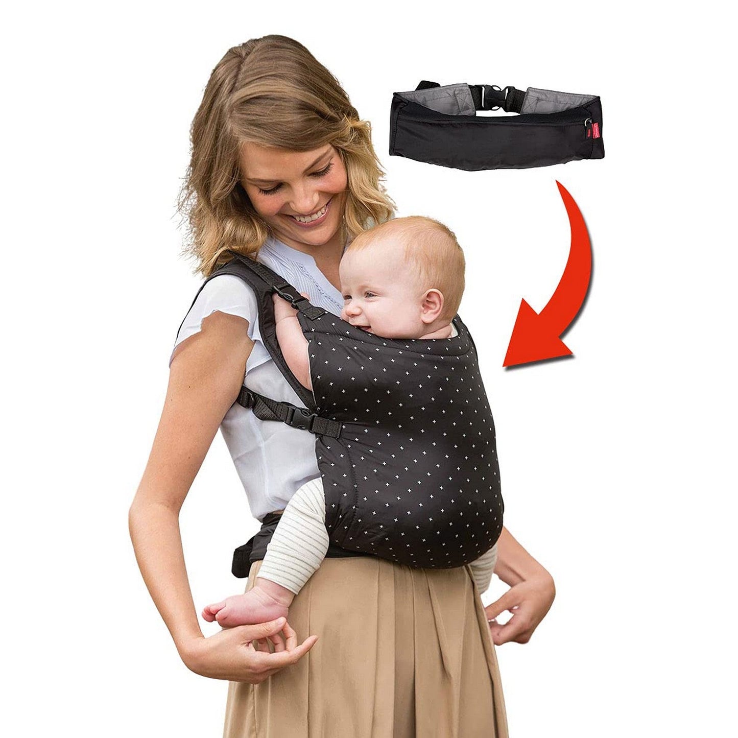 Infantino Zip Ergonomic Zip Travel 2-way Carrier Black Birth to 24 Months 5308