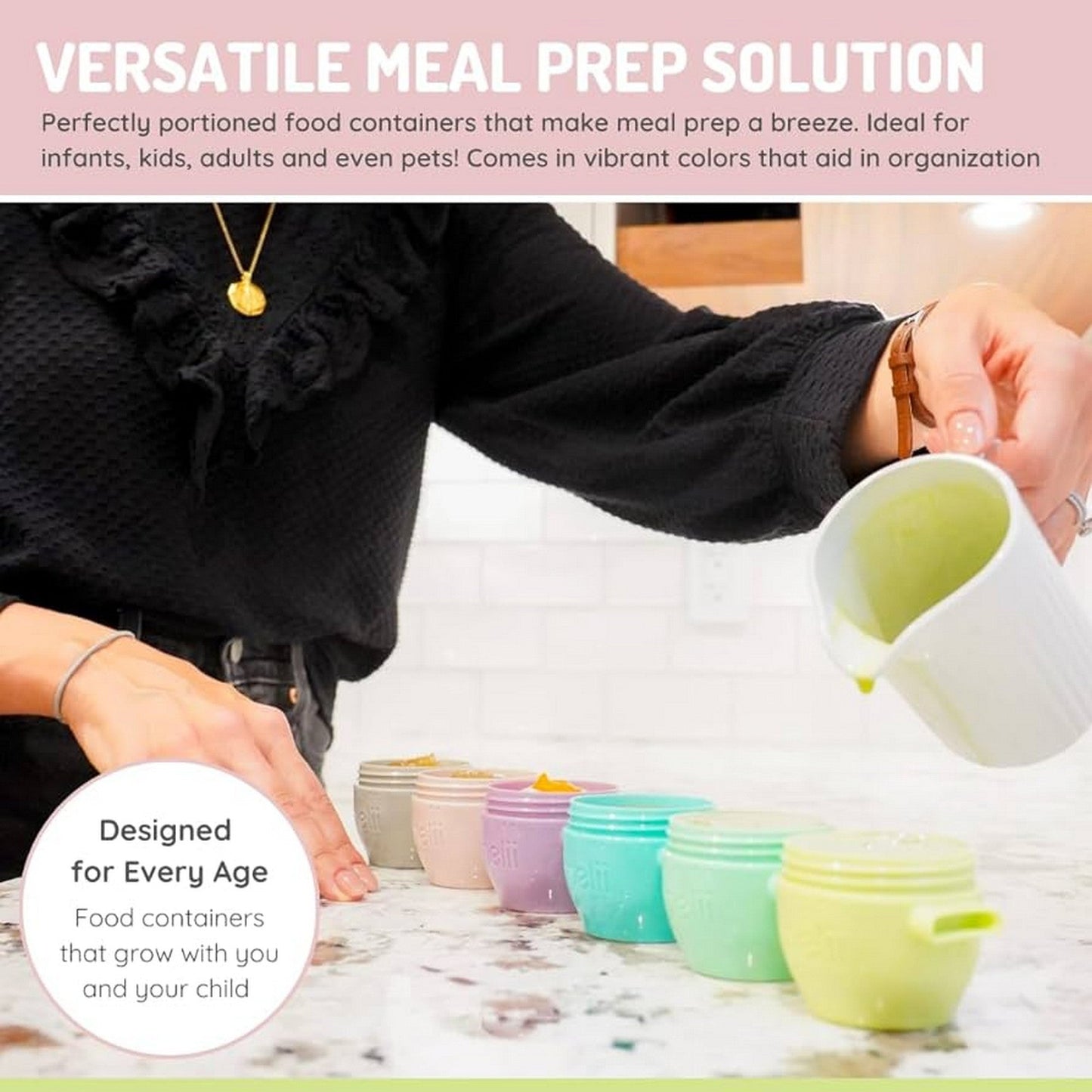 Melii SILICONE Snap & Go Pods (4oz) - 4 piece set Multicolor - 3 to 24 Months