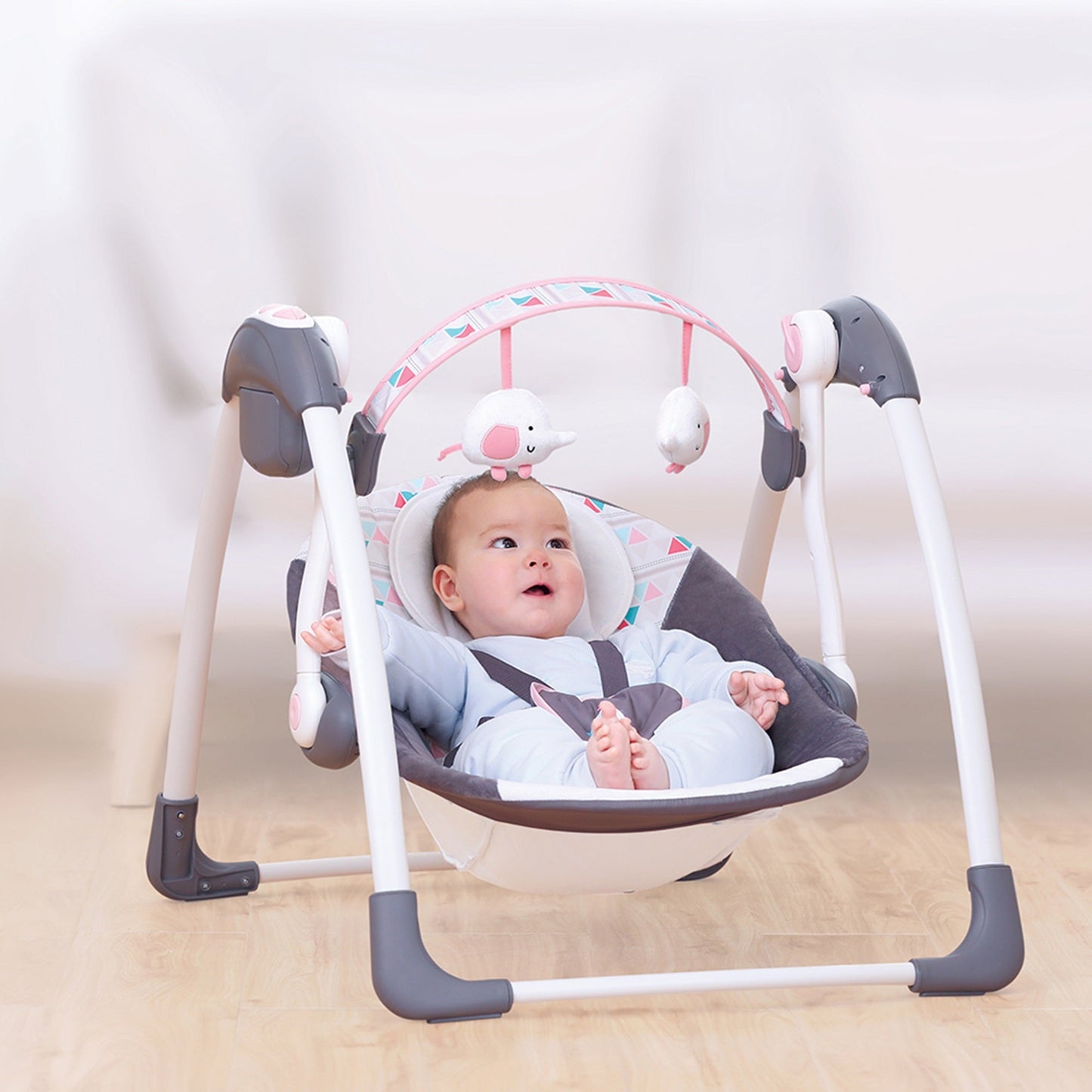 Mastela Deluxe Portable Swing - Fashion-Grey - Birth+ to 24months