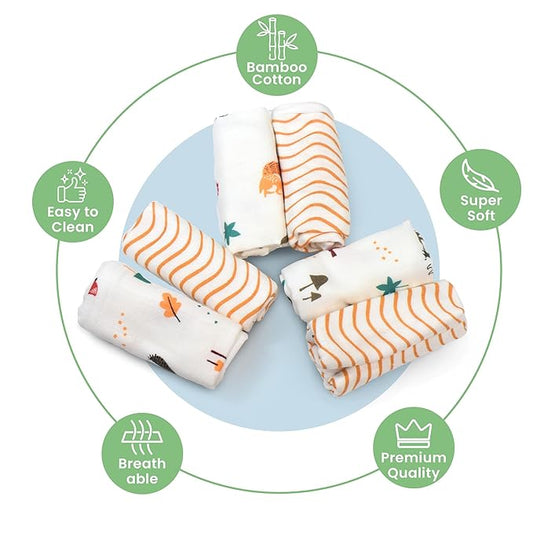 Nuluv Yellow squirrel wash cloth (Pack of 6)Multicolor