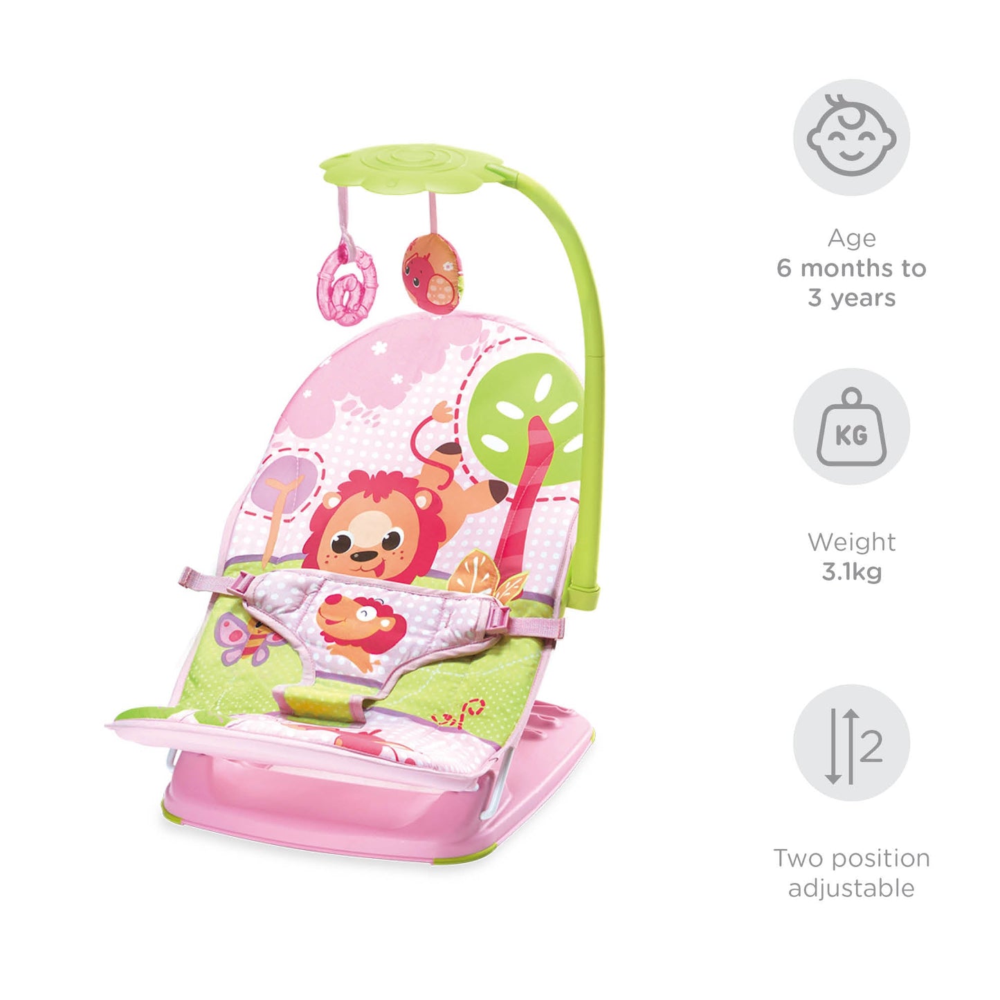 Mastela Fold Up Infant Seat - Fashion-Green - Birth+ 6 M