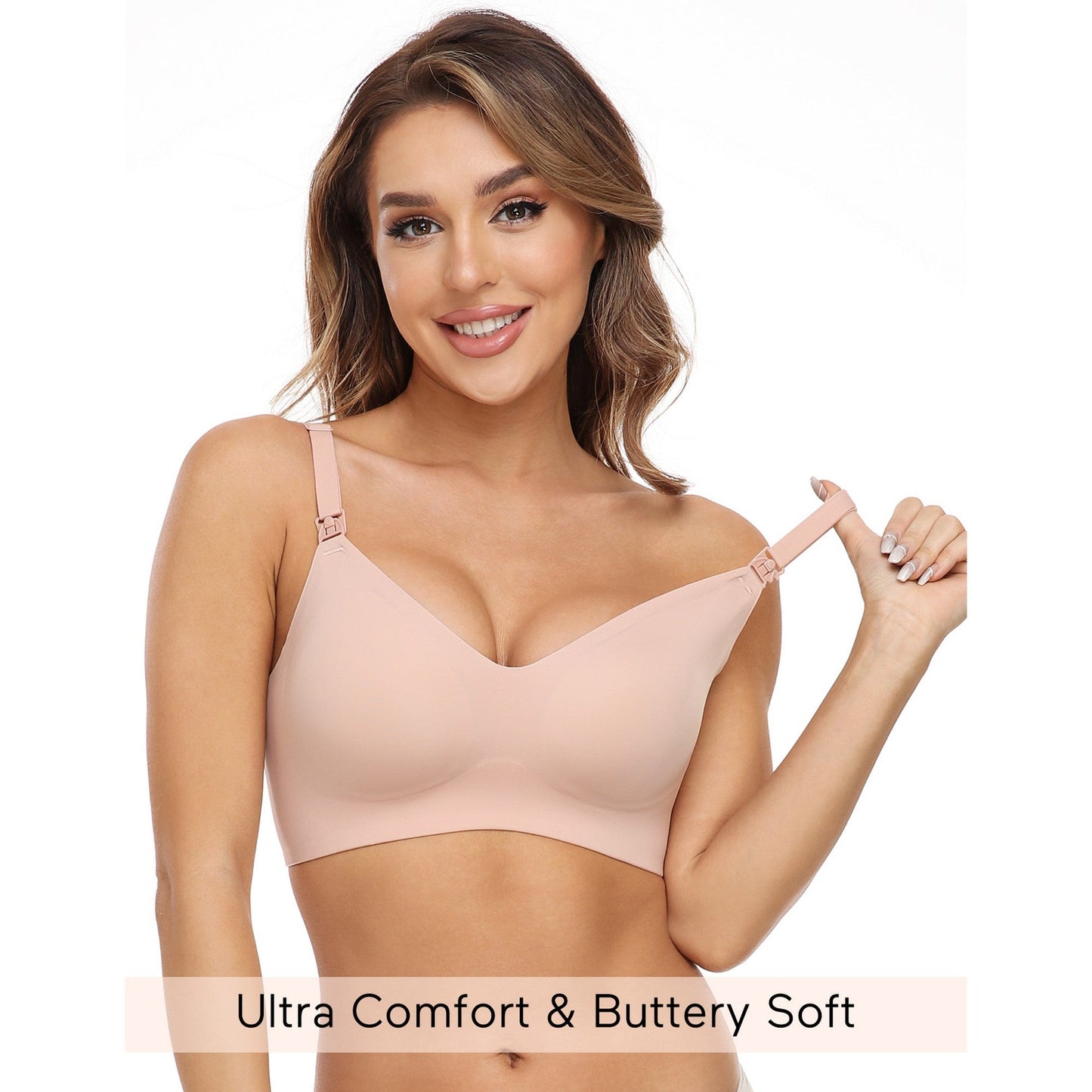 Momcozy Maternity Accessory YN21 Nursing Bra-3XL Skin