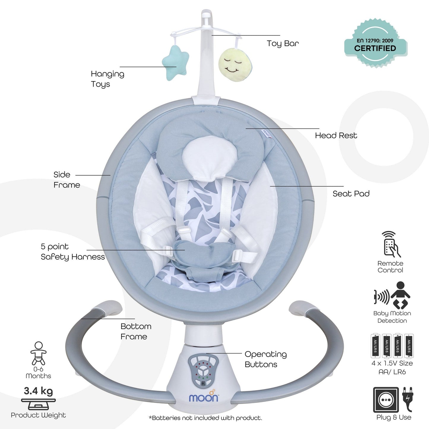 Moon Baby Swing Birth to 9 kg - Open Box