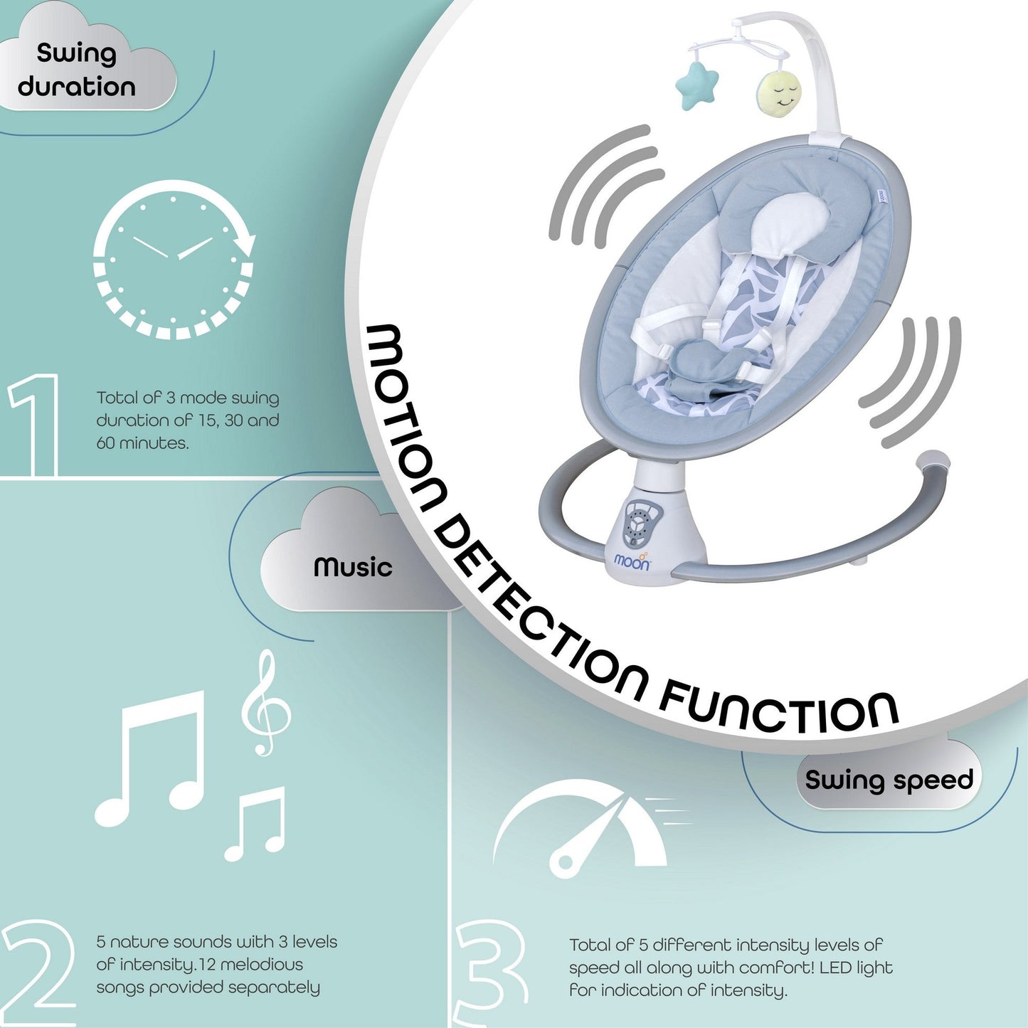 Moon Baby Swing Birth to 9 kg - Open Box