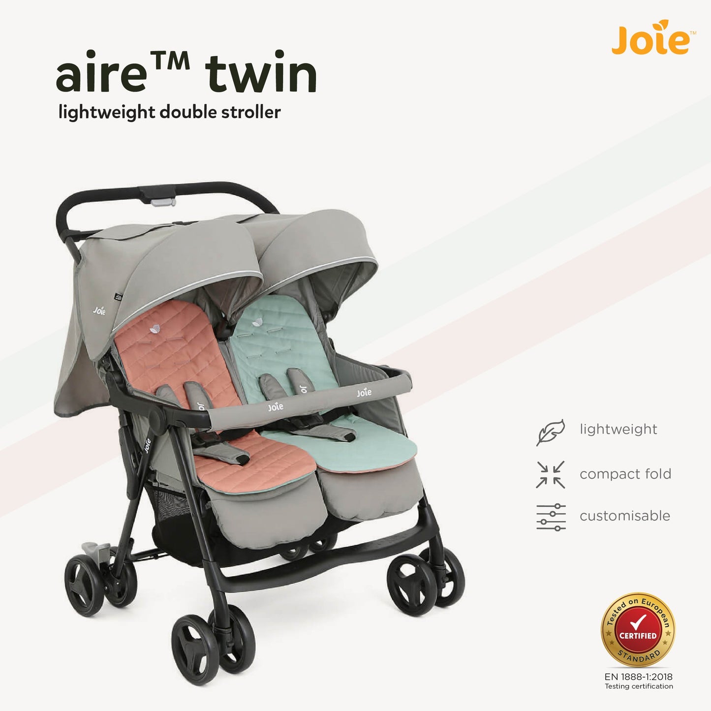 Joie Stroller Aire Twin (Birth to 36 Months) - Open Box