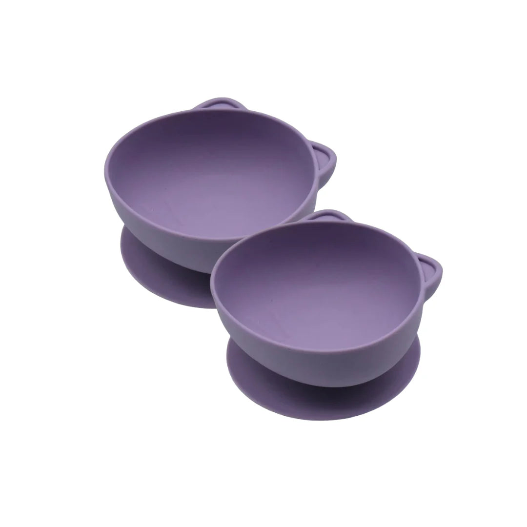 Melii Silicone Suction Bowl - 2-pack Purple