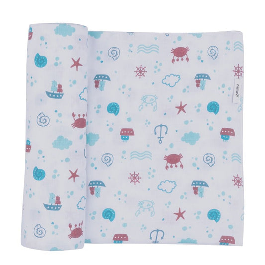 Blue Giraffe swaddle wrap (Pack of 2) nuluv