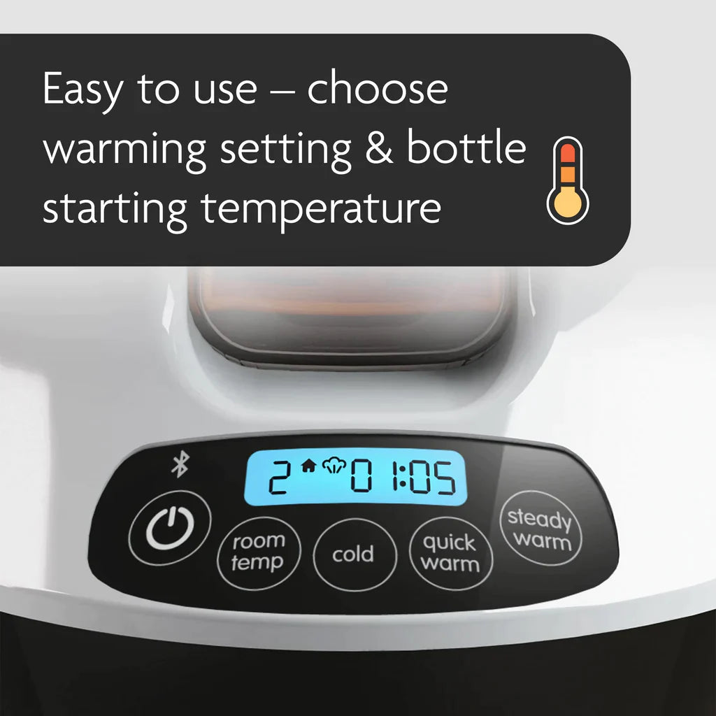 Baby Brezza Sterilizer Safe+ Smart Baby Bottle Warmer (Birth to 36 Months) White