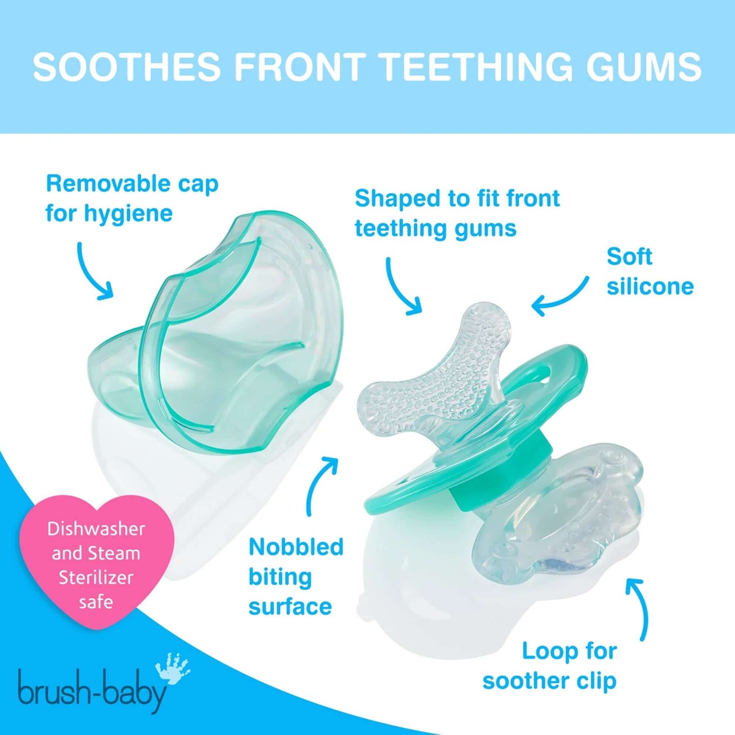 Brush Baby Front Ease Teether & Rattle || 3months To 1years - Toys4All.in