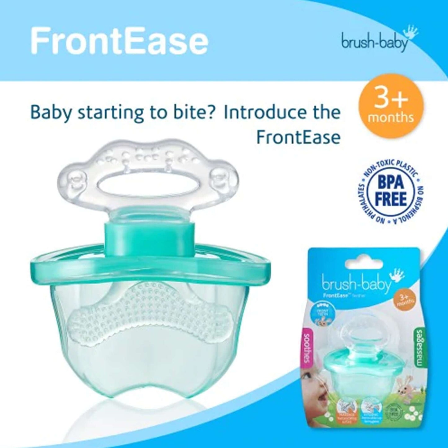 Brush Baby Front Ease Teether & Rattle || 3months To 1years - Toys4All.in