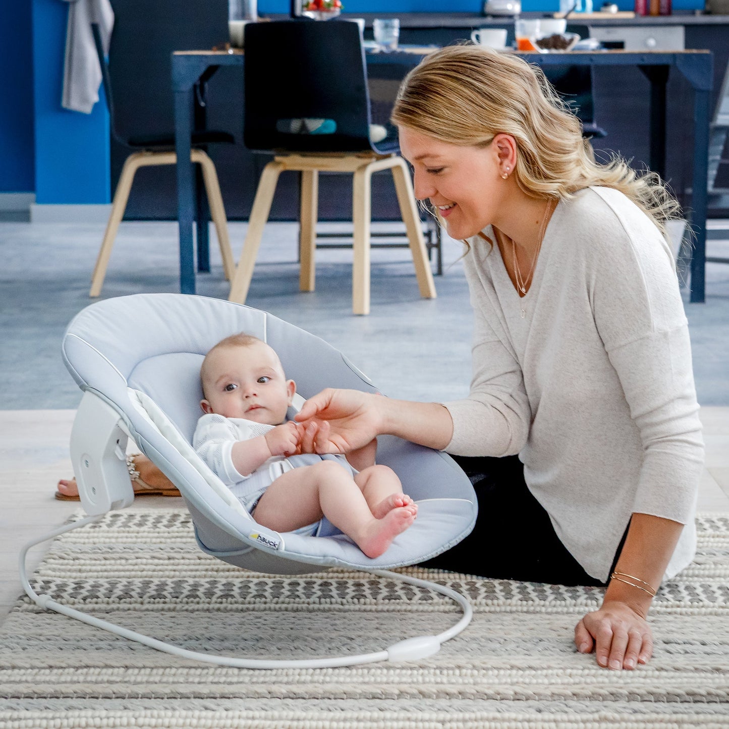Hauck Alpha Bouncer 2in1 Rocker & Bouncer || Fashion-Grey || Used for Birth+ to 9M - Toys4All.in