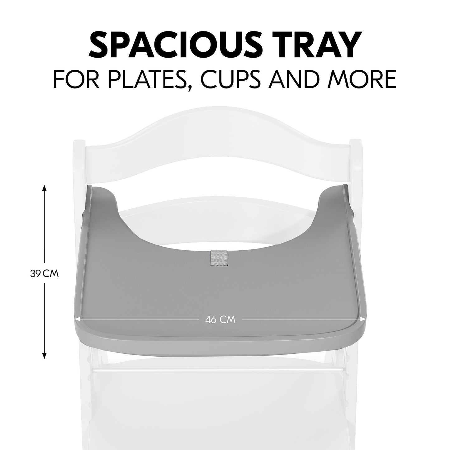 Hauck Alpha Wooden Tray | Fashion Grey | Used for 6M to 36M - Toys4All.in