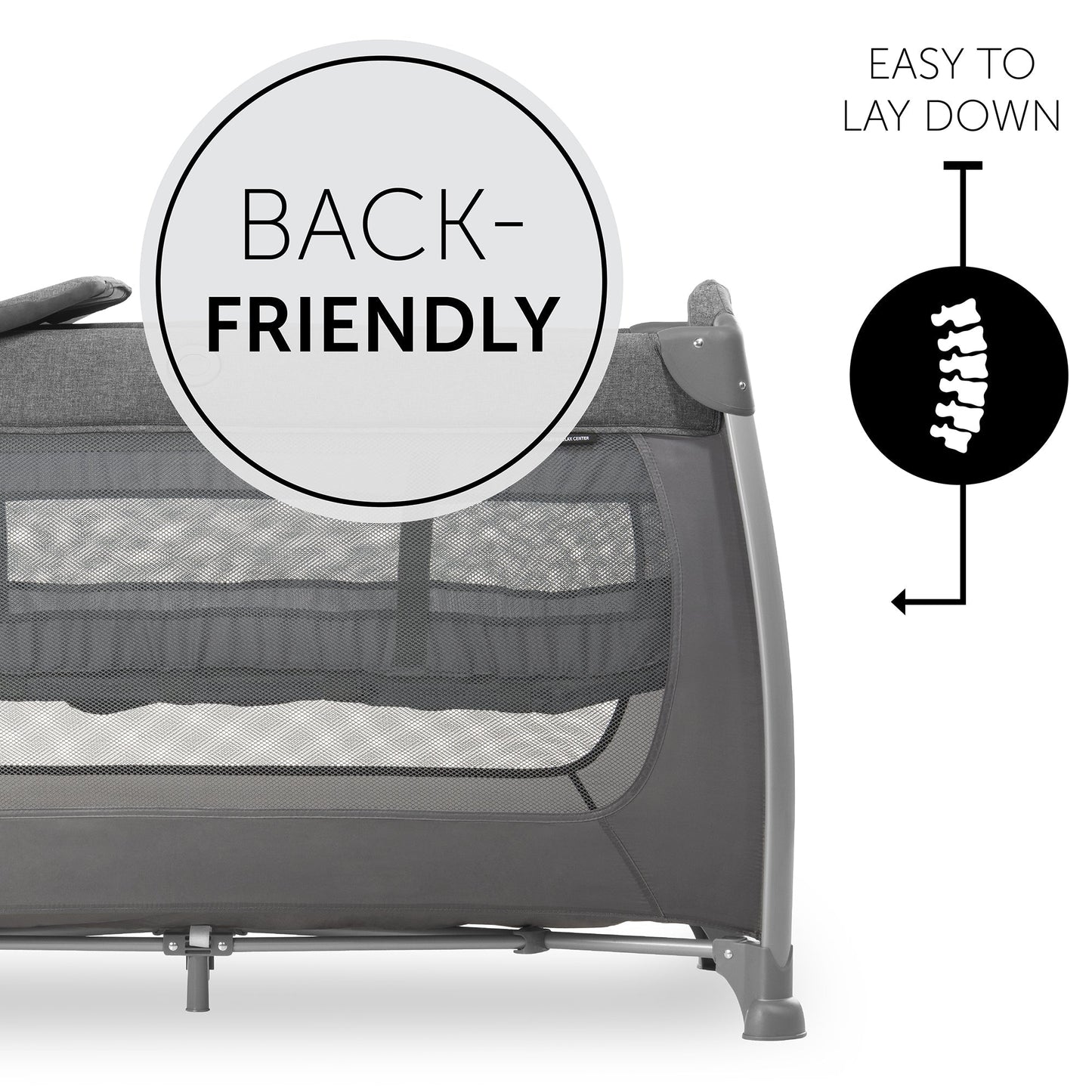 Hauck Play N Relax Center Playard | Fashion Charcoal | Used for Birth+ to 36M - Toys4All.in