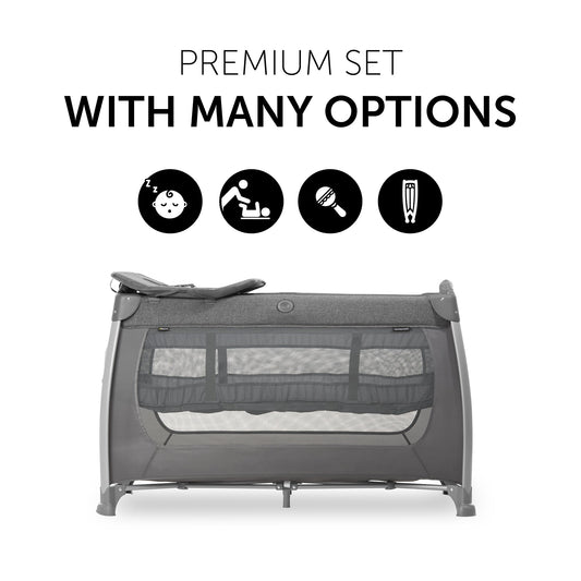 Hauck Play N Relax Center Playard | Fashion Charcoal | Used for Birth+ to 36M - Toys4All.in