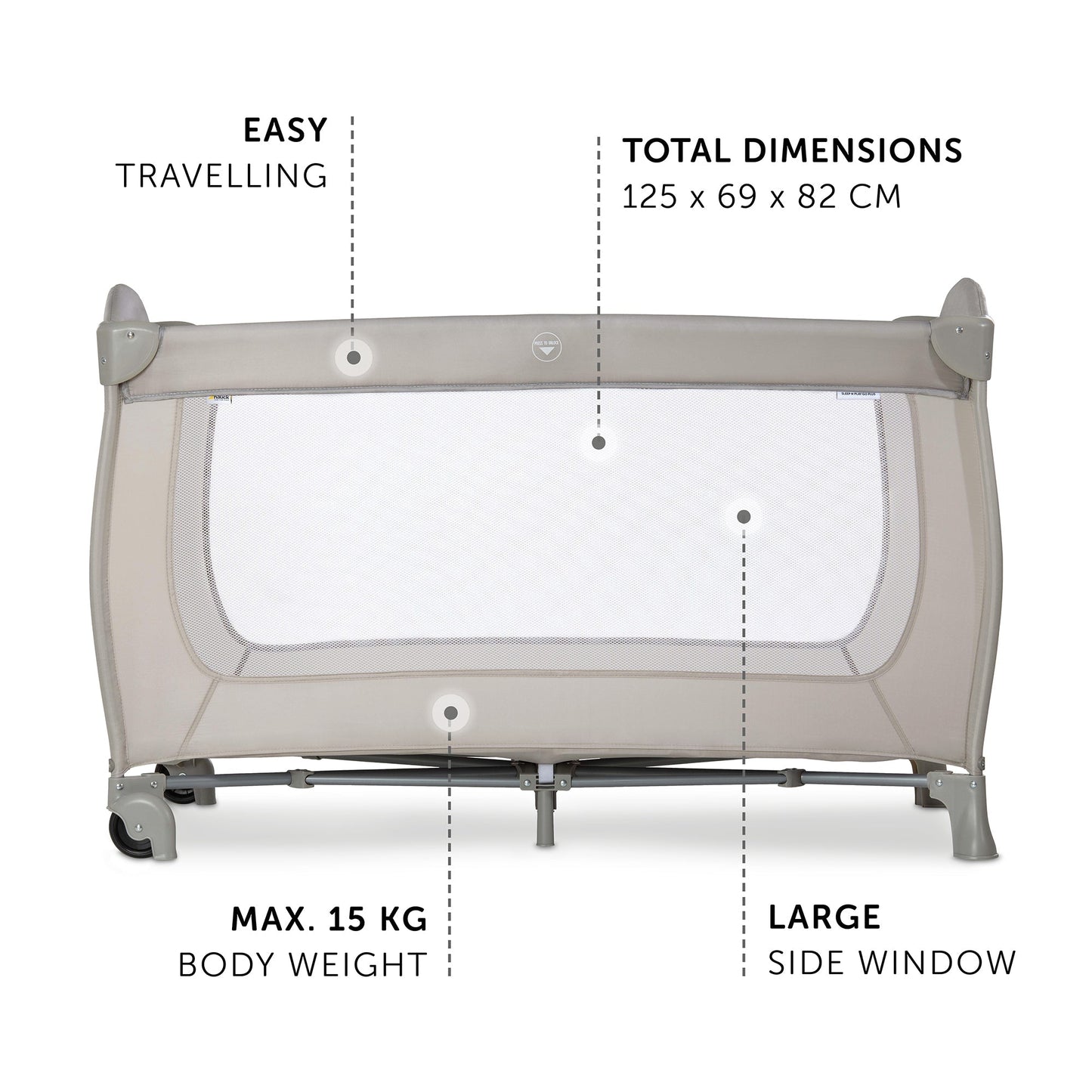 Hauck Sleep N Play Go Plus Playard | Fashion Beige | Used for Birth+ to 36M - Toys4All.in