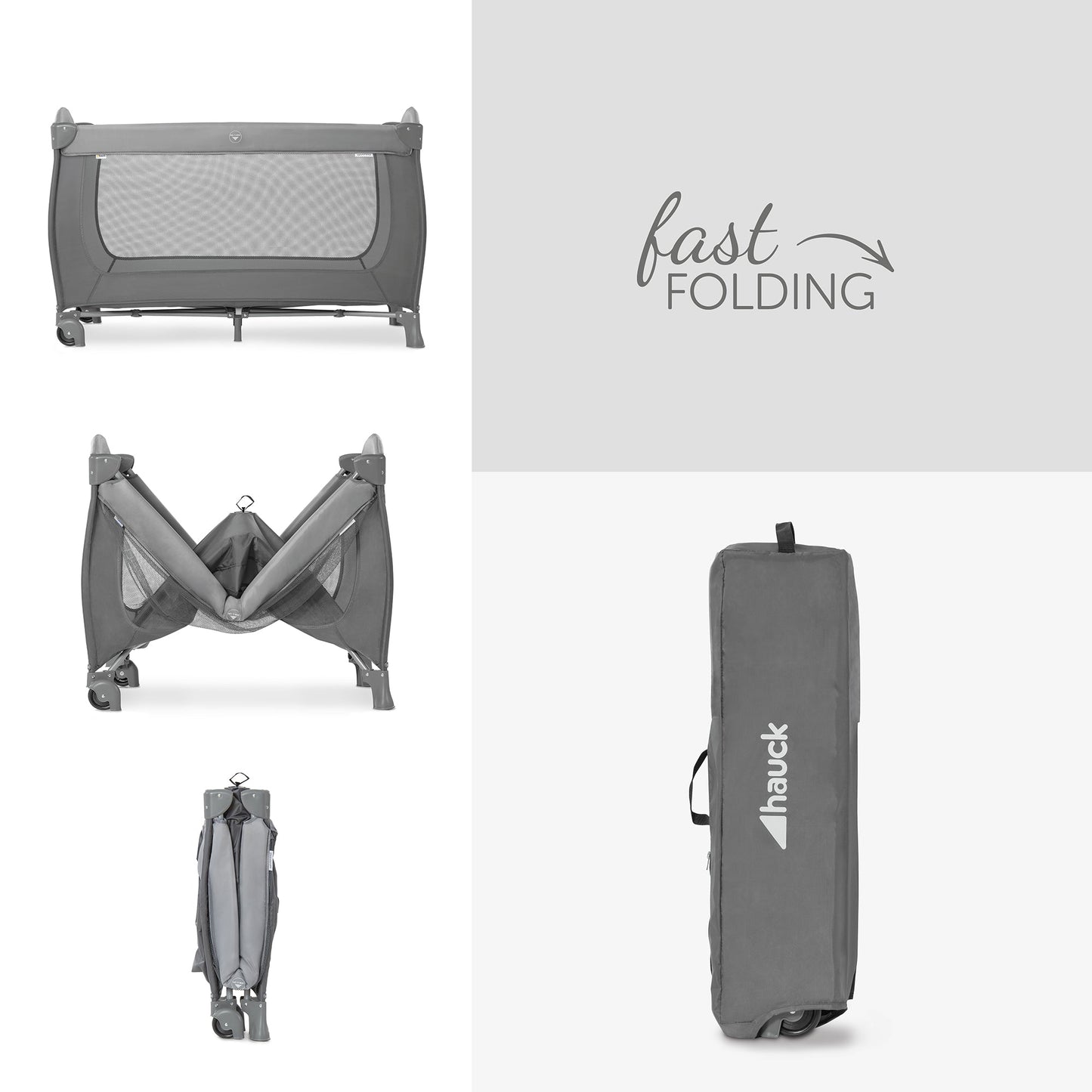 Hauck Sleep N Play Go Plus Playard | Fashion Grey | Used for Birth+ to 36M - Toys4All.in