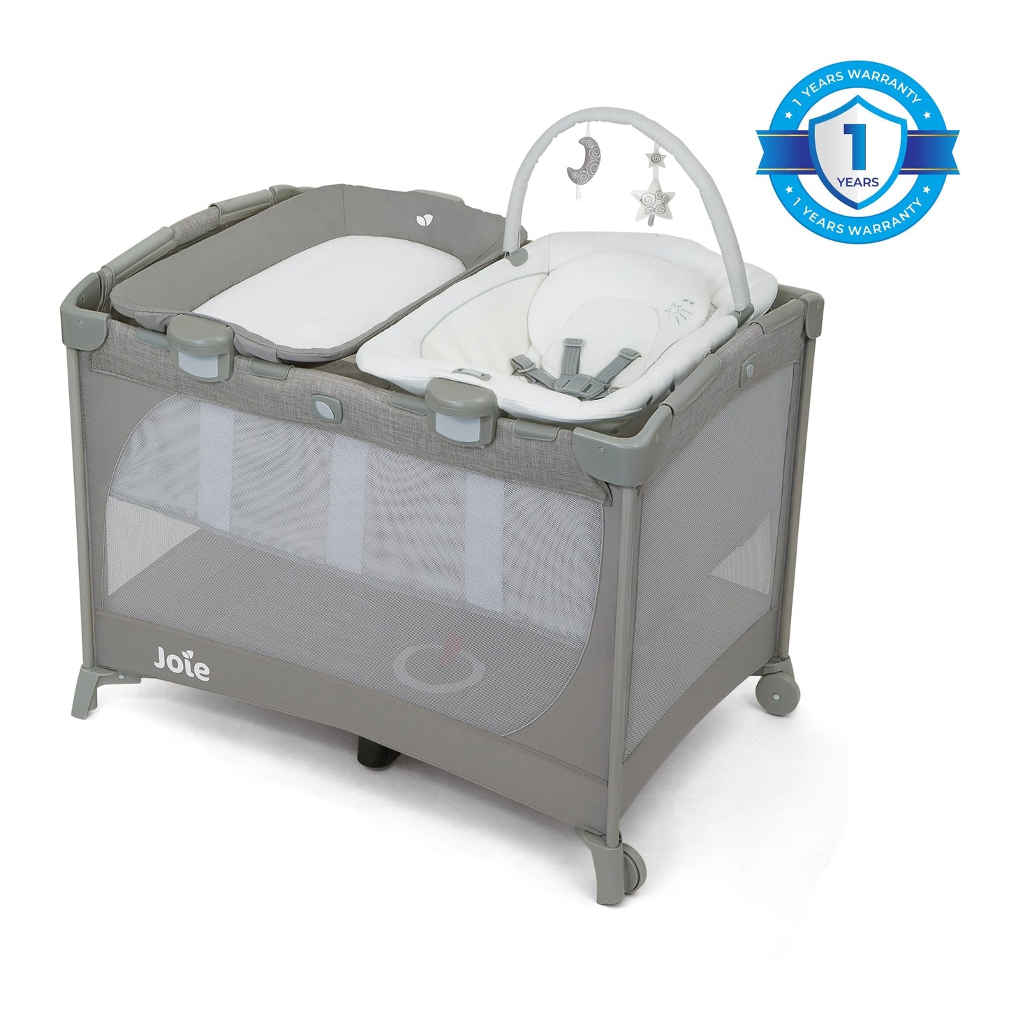 Joie Commuter Change & Bounce Natures Playard || Fashion - Alphabet || Birth+ to 36months - Toys4All.in
