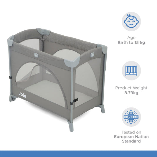 Joie Kubbie Sleep Playard || Fashion- Foggy Grey || Birth+ to 15kgs - Toys4All.in