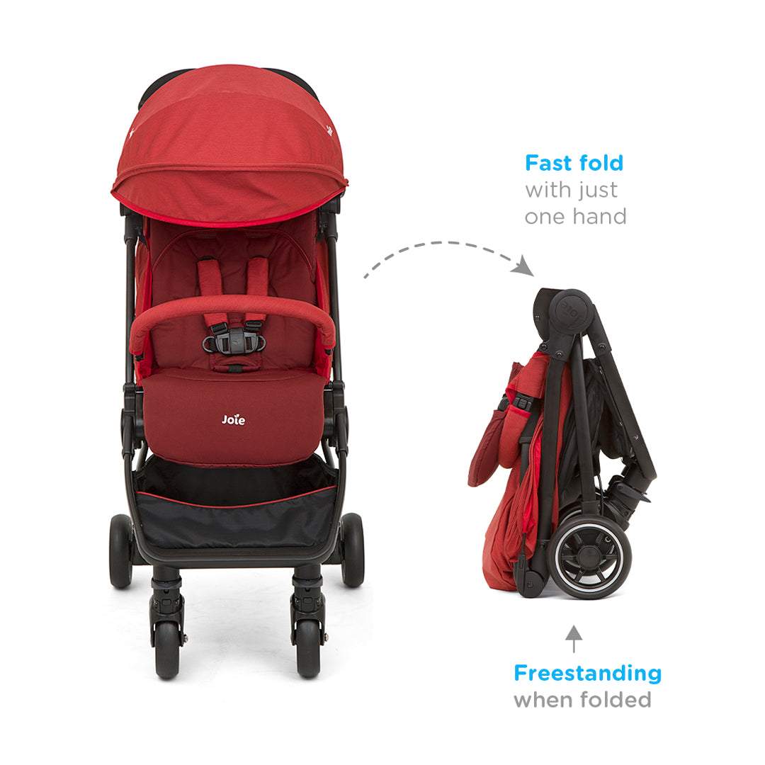 Joie Pact W/ Rc & Adpt & Tb Cranberry Color Stroller || Birth+ to 36months - Toys4All.in