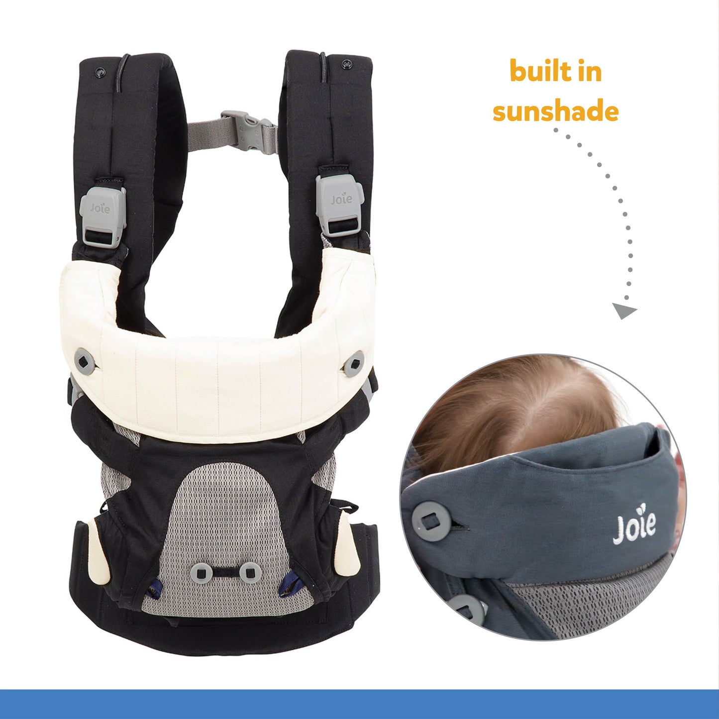 Joie Savvy Black Baby Carrier || Fashion- Black Papper || Birth+ to 48months || Distress Box - Toys4All.in