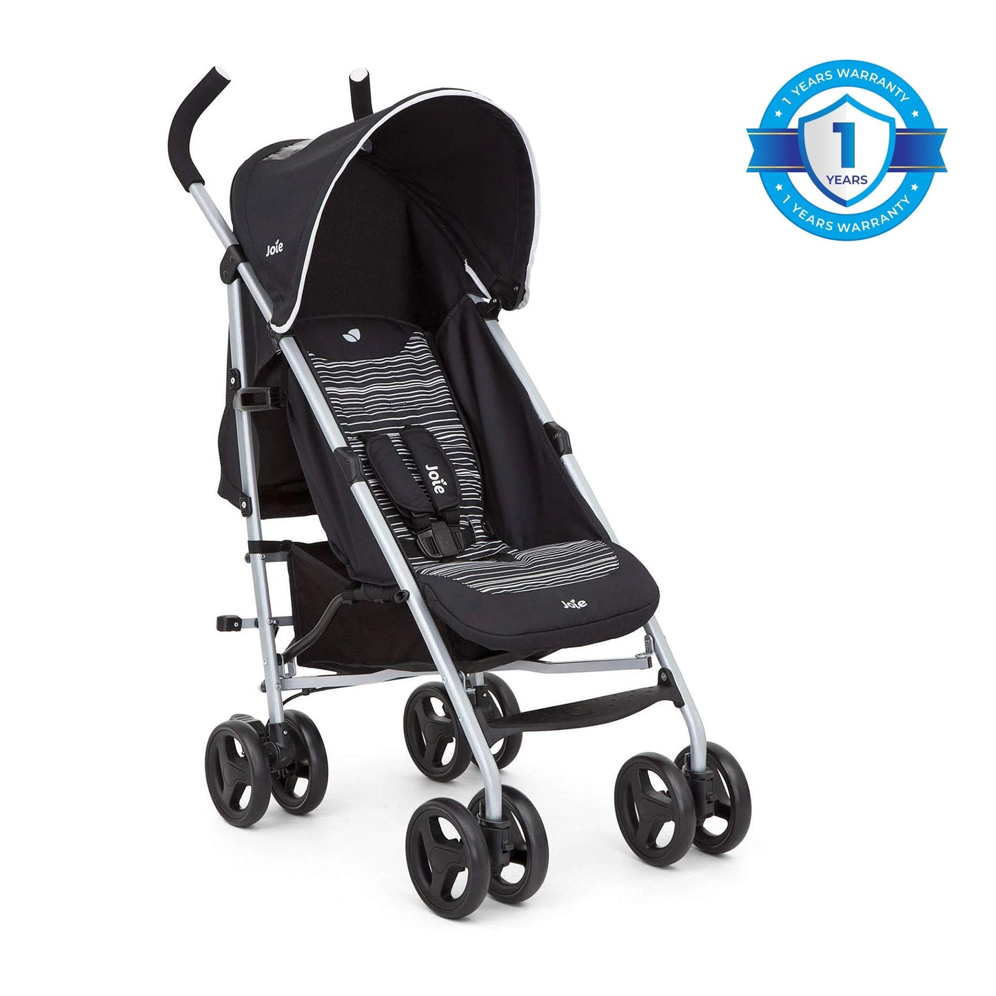 Joie Skewed Lines Caviar Rapid Stroller || Used for Birth+ to 36months || Distress Box - Toys4All.in