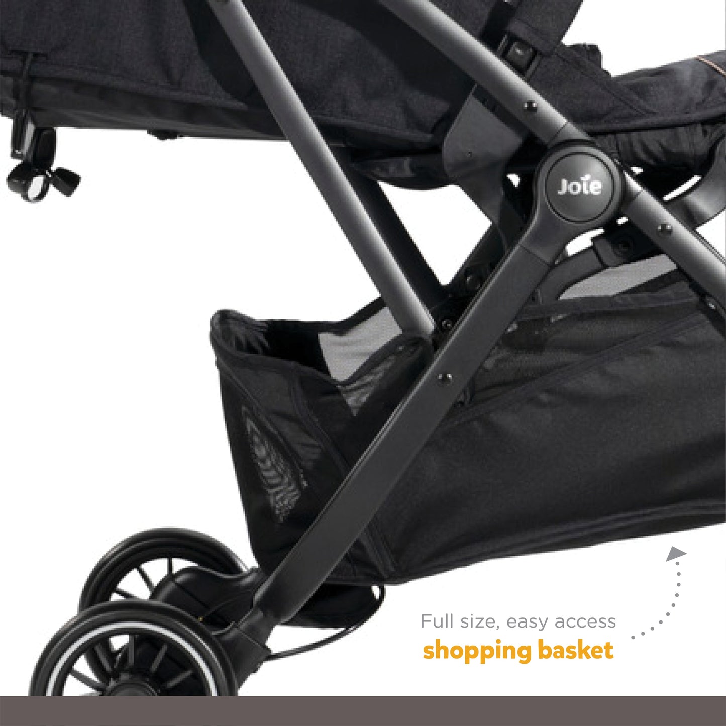 Joie Tourist W/ Rc & Adpt & Tb Coal Color Stroller || Birth+ to 36months || Distress Box - Toys4All.in