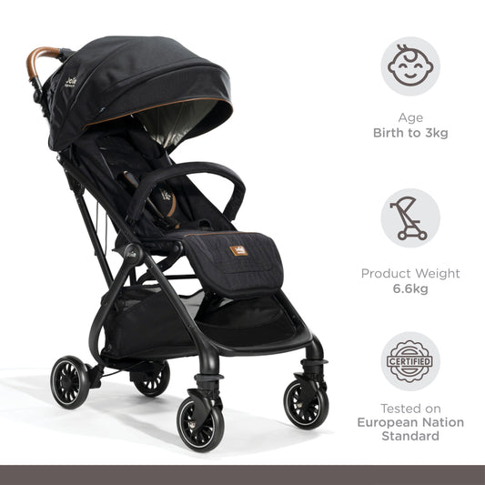 Joie Tourist W/ Rc & Adpt & Tb Coal Color Stroller || Birth+ to 36months - Toys4All.in