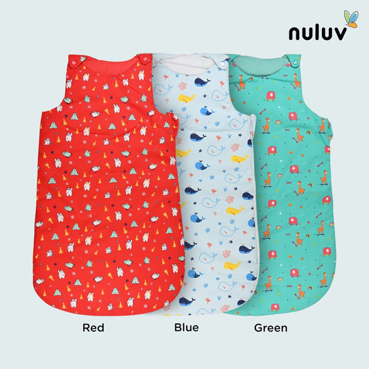Nuluv Lt Blue Sleeping Bag 100 % Organic Cotton with Antimicrobial Finish - Toys4All.in