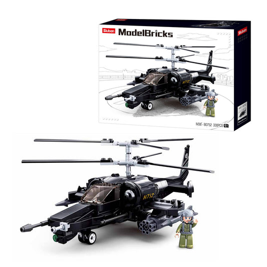 Playzu By Sluban KA-50 Black Shark Building Blocks Toys || 8years to 12years - Toys4All.in