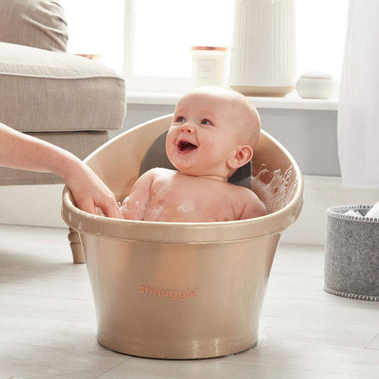 Shnuggle Baby Bath With Plug Bath Tub Gold Birth+ To 18M - Toys4All.in
