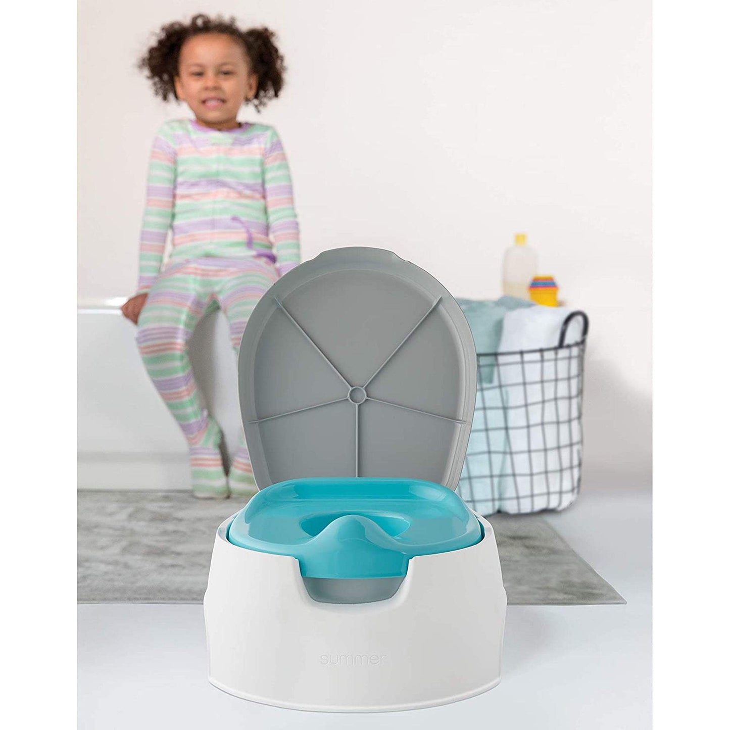 Summer Infant 2in1 Step Up Potty || Fashion-Blue & Grey || 18months to 48months - Toys4All.in