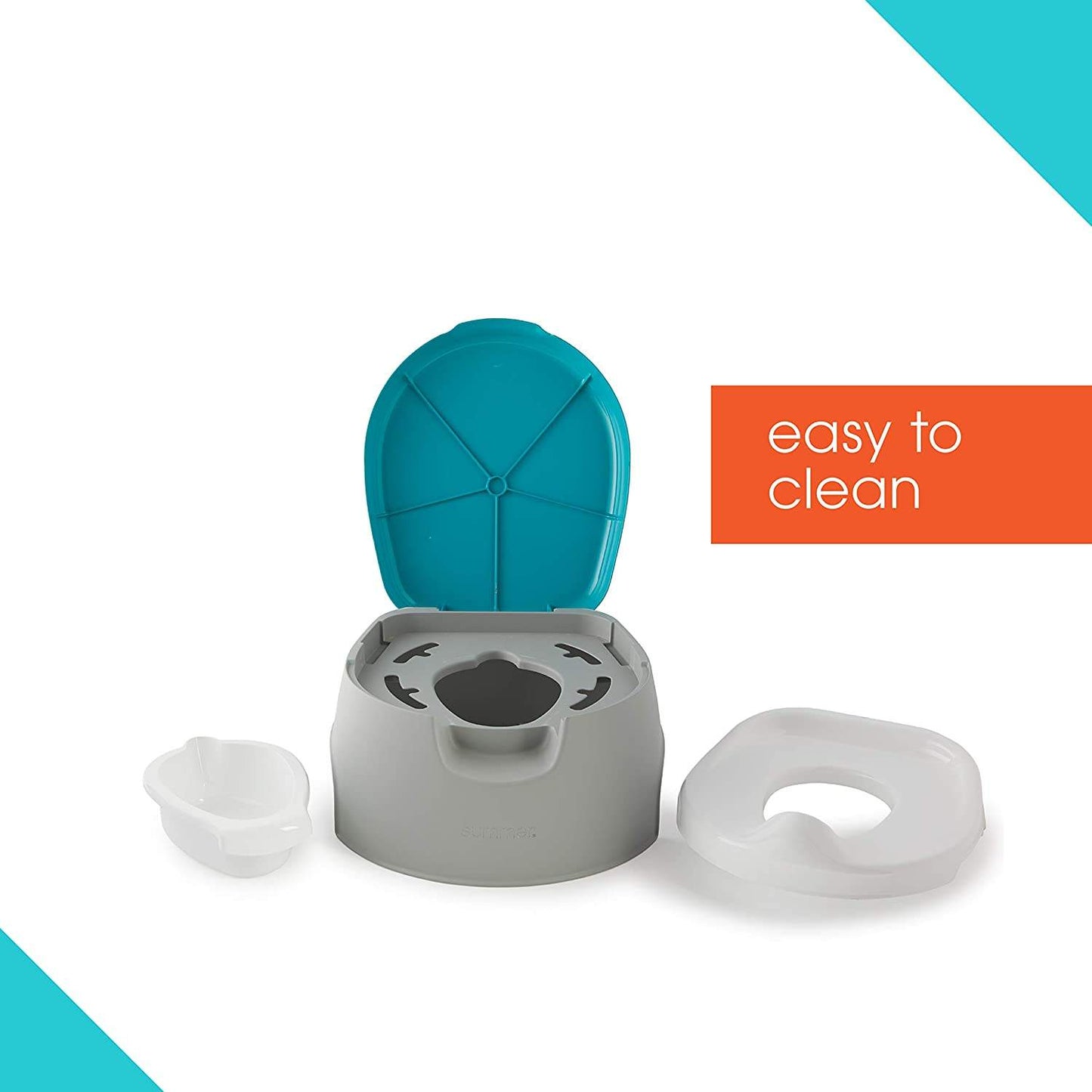 Summer Infant 3In1 Train With Me Potty || Fashion-Blue & Grey || Used for 18months To 48months - Toys4All.in