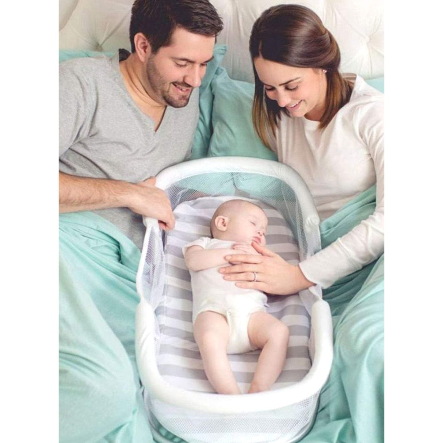 Summer Infant By Your Side Sleeper Bassinet || Fashion-Grey || Used for Birth+ To 6months || Distress Box - Toys4All.in