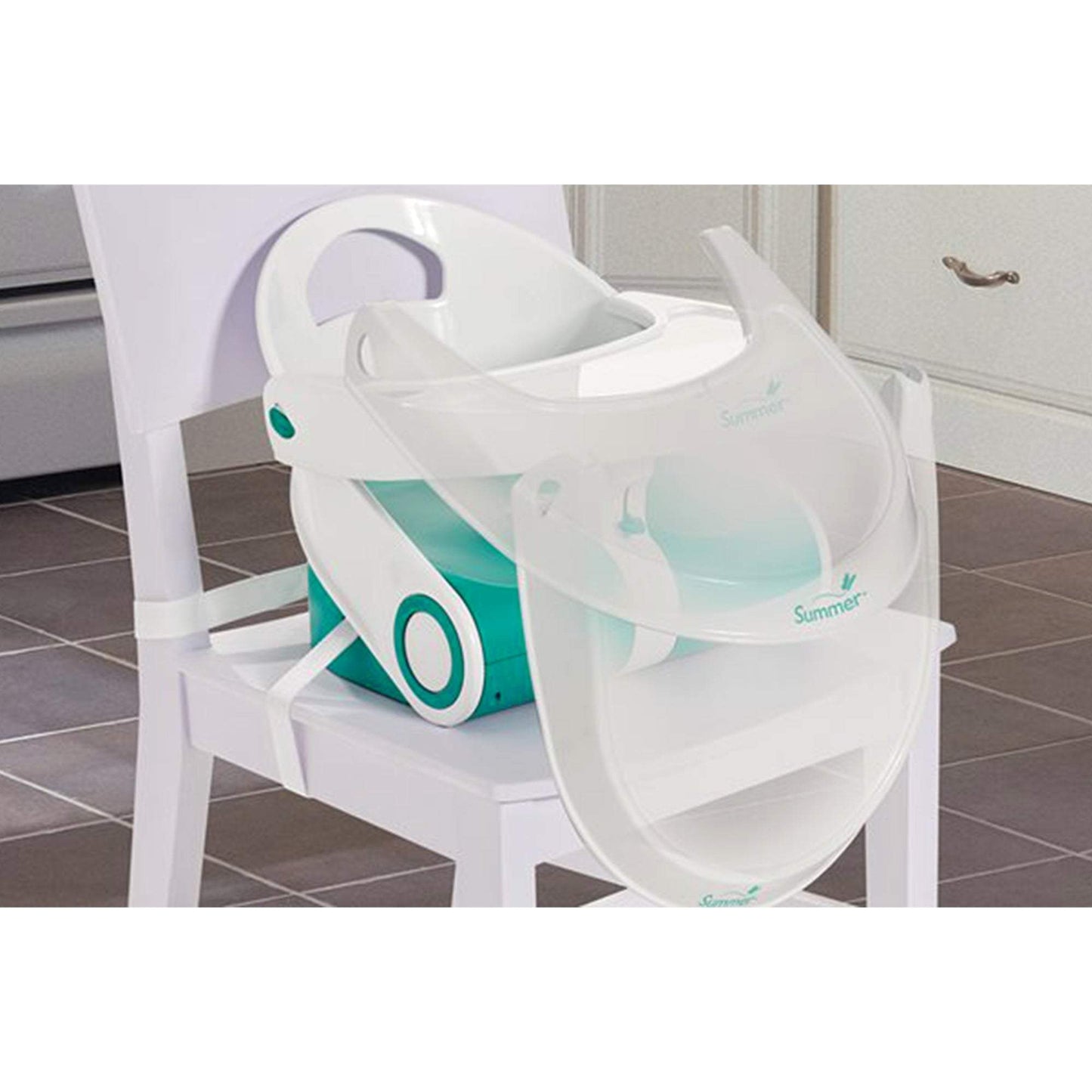 Summer Infant Sit 'N Style Fold Up Booster (1L) Teal & White - Toys4All.in