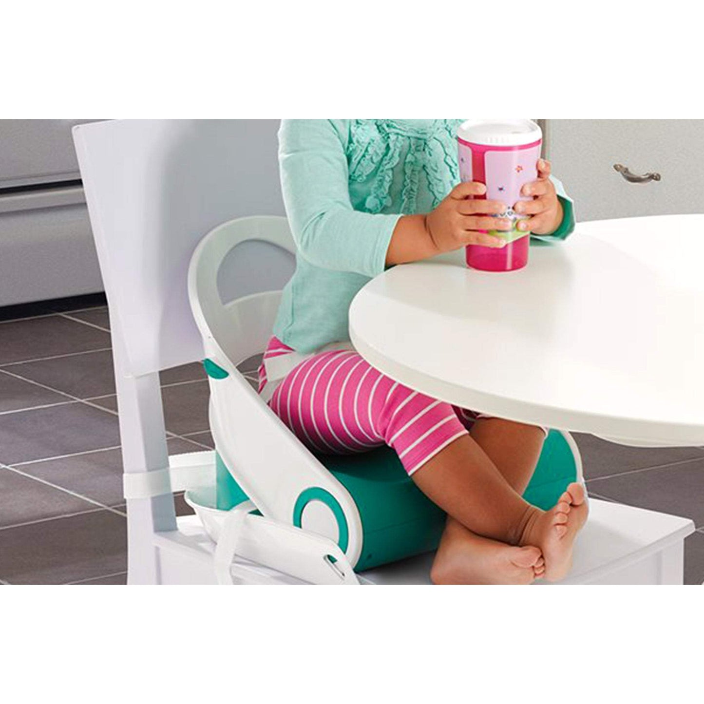 Summer Infant Sit 'N Style Fold Up Booster (1L) Teal & White - Toys4All.in