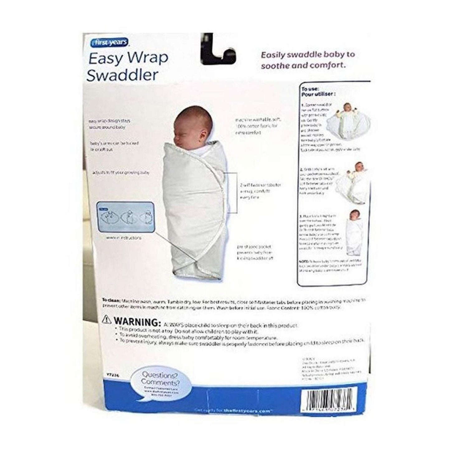 The First Years 2 Pk Swaddler Organic Cotton White || Birth+ to 24months - Toys4All.in