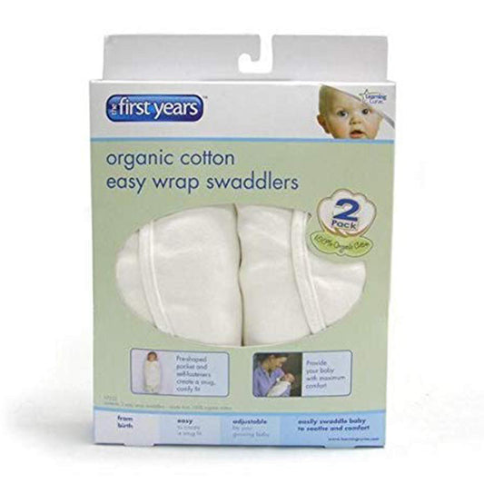 The First Years 2 Pk Swaddler Organic Cotton White || Birth+ to 24months - Toys4All.in