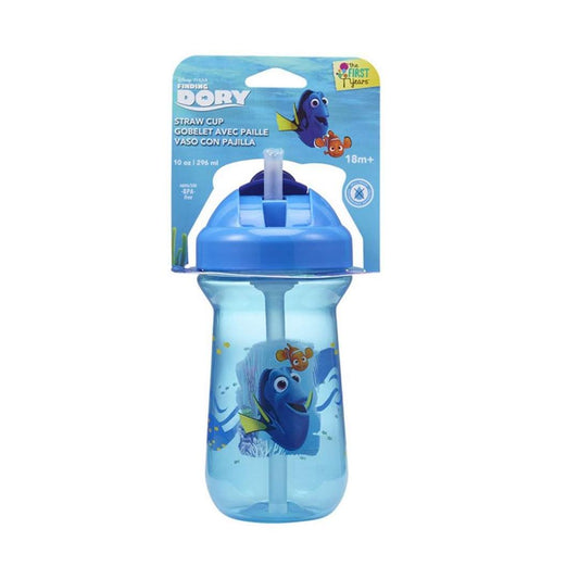 The First Years Blue Color 10 Oz Flip Top Straw Cup || 9months to 36months - Toys4All.in