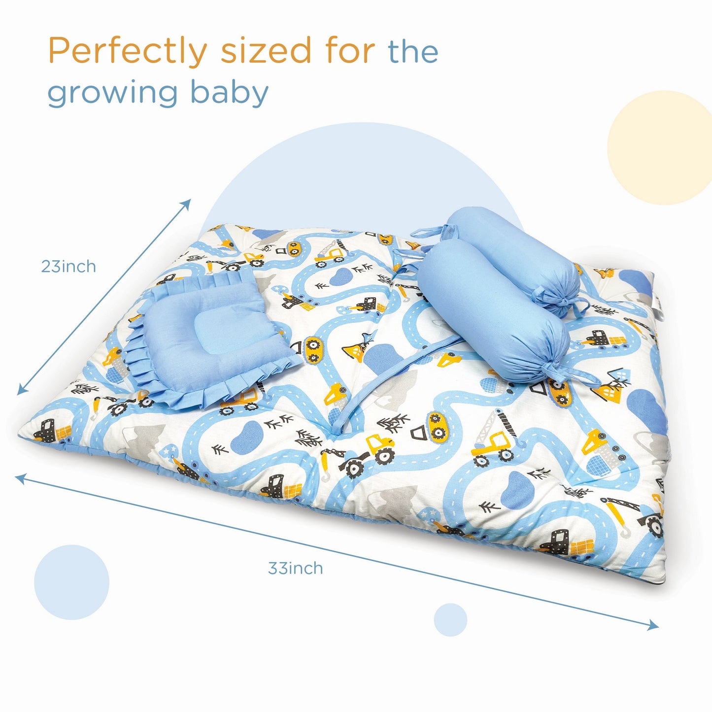 5 PC  Gadda Set - Transport " 100% Cotton 180 TC "