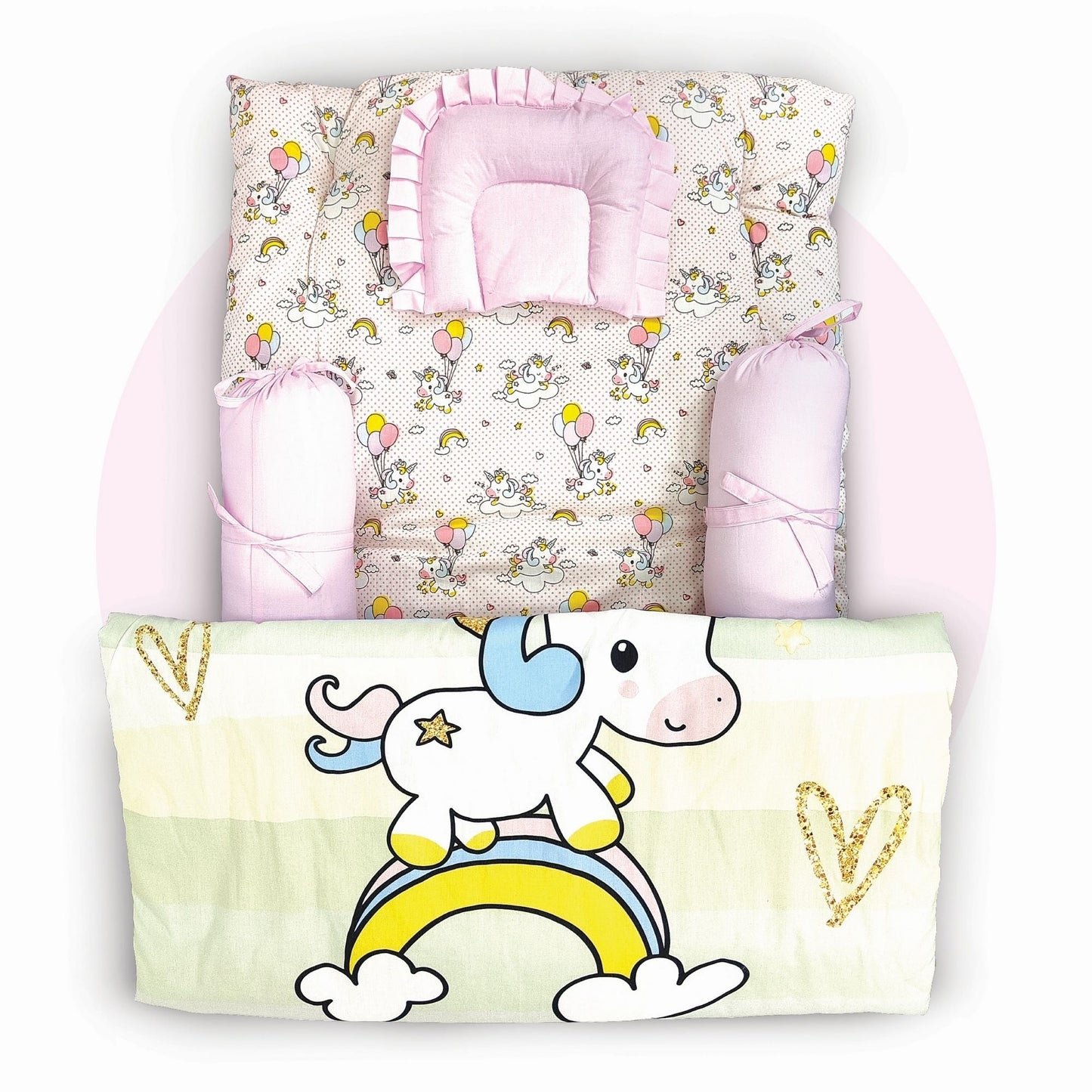 5 PC  Gadda Set - Transport " 100% Cotton 180 TC "