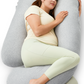Momcozy Maternity Accessory G Shaped Cooling Fabric Pregnancy Pillow White