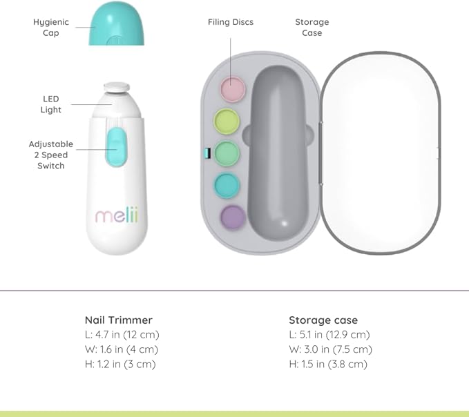 Melli Electric Nail Trimmer White & Teal