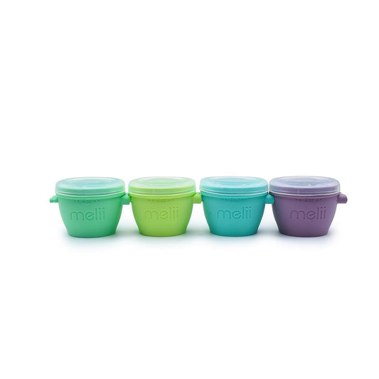 Melii SILICONE Snap & Go Pods (4oz) - 4 piece set Multicolor - 3 to 24 Months