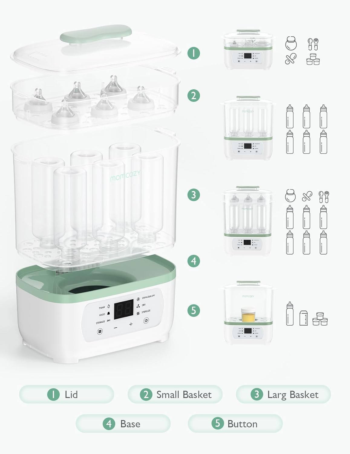 Momcozy Sterilizers & Warmer 8 in 1 Sterilizer and Dryer