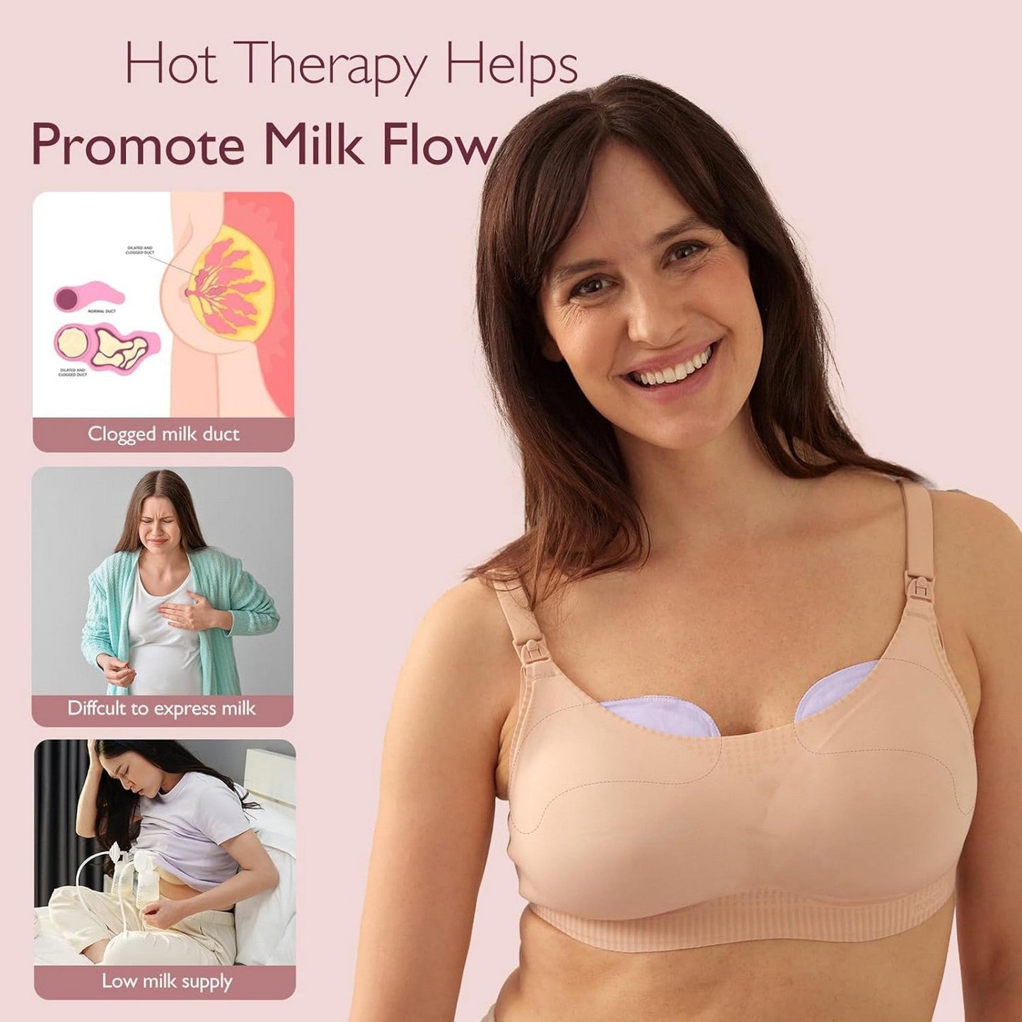 Momcozy Maternity Accessory Instant Heat Breast Warmers White & Lilac