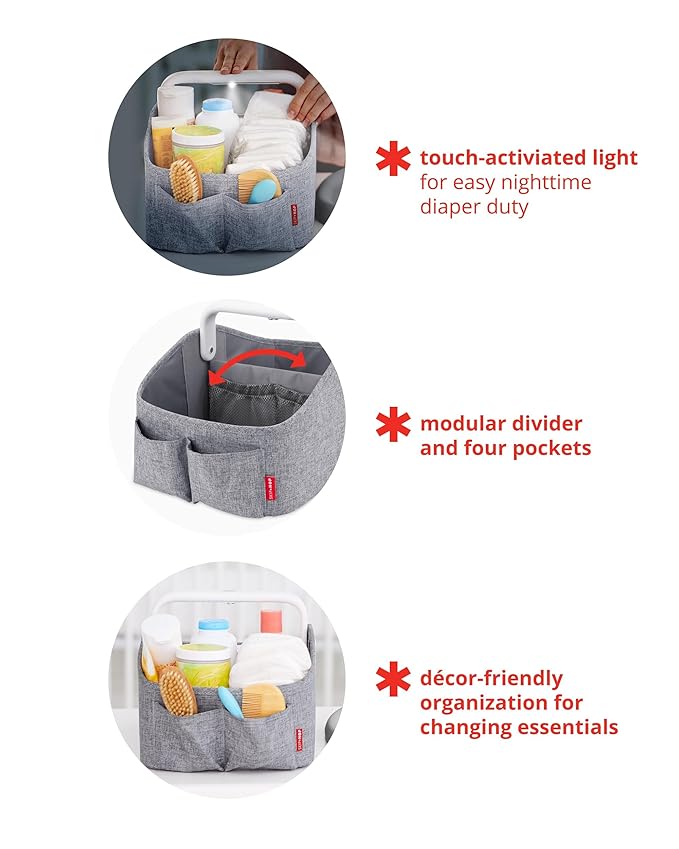 Skip Hop Light Up Diaper Caddy Oak Birth+ to 24M