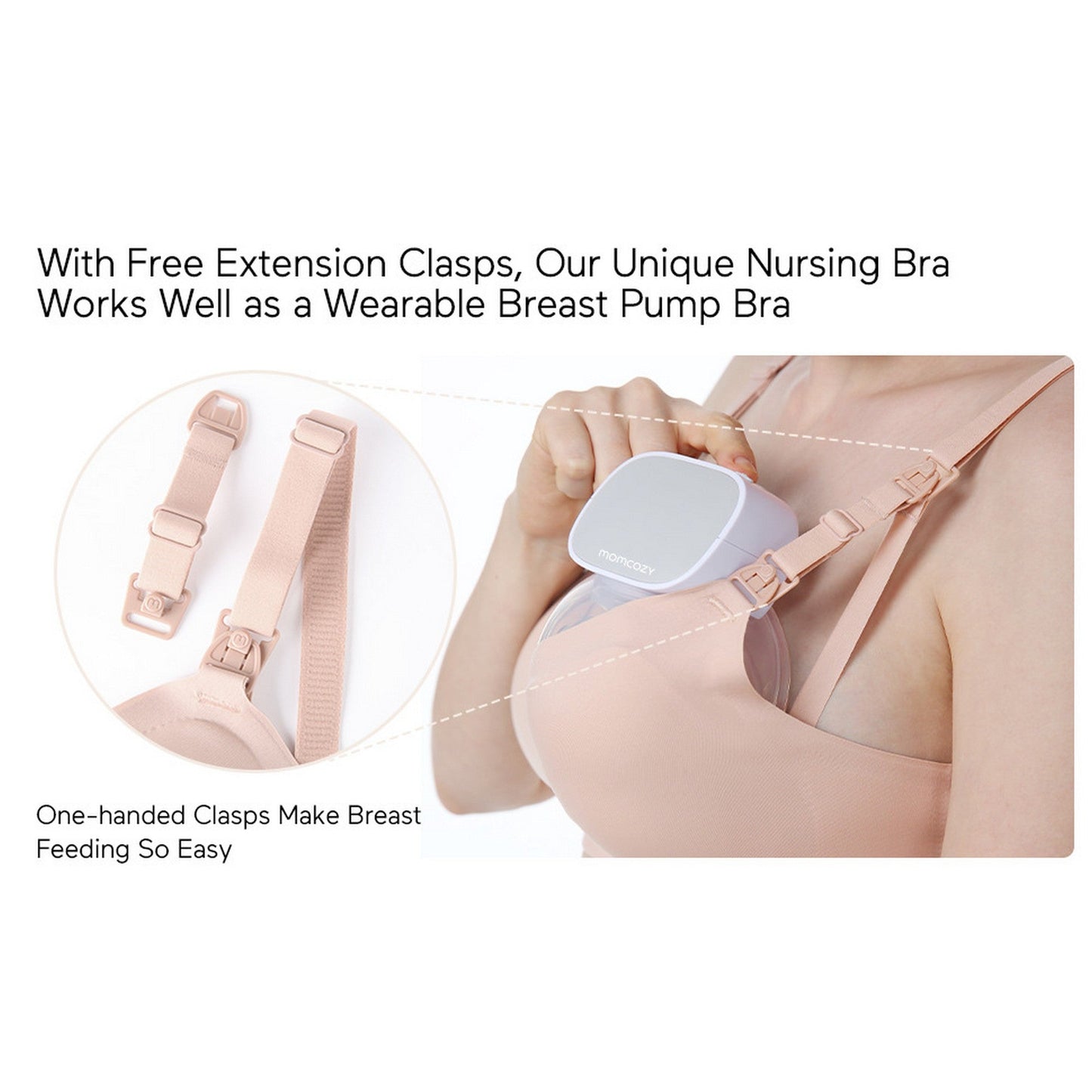 Momcozy Maternity Accessory YN21 Nursing Bra-3XL Skin