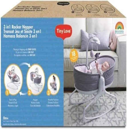 Tiny Love 3-in-1 Rocker Napper Grey Birth+ to 9kg