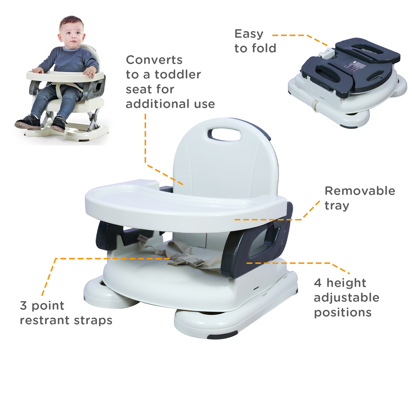 Mastela Booster Seat Fold Up Adjustable Chair (6 to 48 Months)